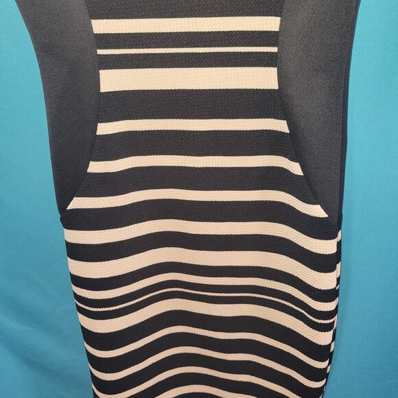 TMG New York Womens Black & White Striped Bodycon Dress Short Sleeve Size S - Picture 8 of 9
